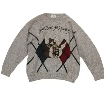 까스텔바작 곰 니트 캐릭터 니트 스웨터 유루다보 L