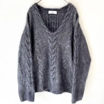 SLOBE IENA 라쿤 케이블 V넥 풀오버