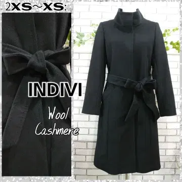 2XS~XS: 컨디션 최상 울 캐시미어 코트 / 인디비 블랙
