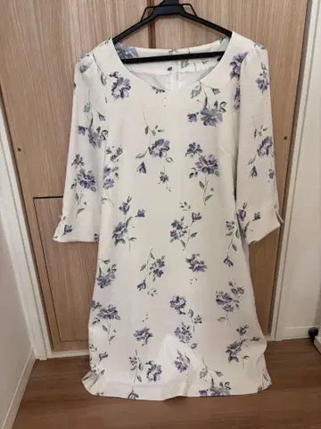 패턴 피오나 꽃무늬 7부 소매 롱 원피스 포멀 원피스