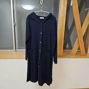 any SiS 후드 부착 니트 롱 가디건