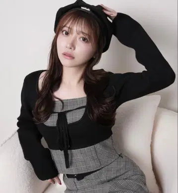 LIP SERVICE 코르셋 체크 상의