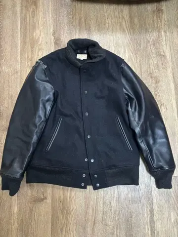 울 가죽 봄버 자켓