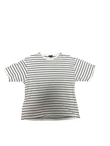 새상품급 보더 T셔츠 L 사이즈 면 100% 화이트 컬러 보더 무늬