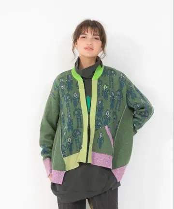 센소유니코 Cube-Cube 로보 자카드 가디건