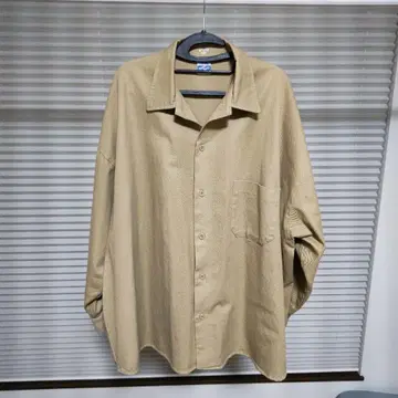 ARMY TWILL 베이지 오버사이즈 긴팔 셔츠 JS 별주