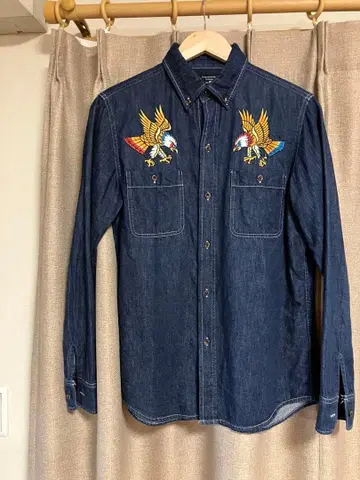 소프트 머신 자수 데님 셔츠 던가리 셔츠 사이즈 M