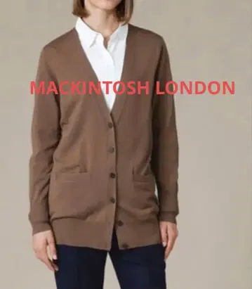 매킨토시 런던 리아슬릭 니트 가디건 V넥 울