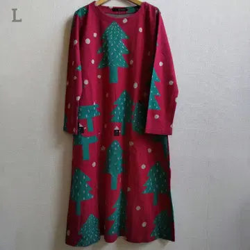 마타노 아츠코 룸웨어 원피스 L 레드 미사용