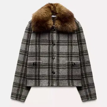 ZARA/인조 모피 자켓