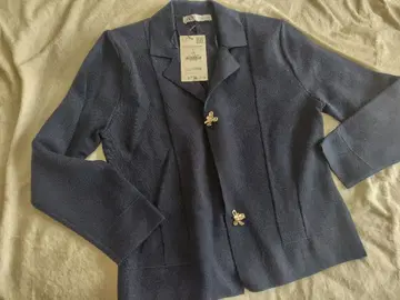 ZARA 새상품 작년 플라워 버튼 네이비 긴팔 니트 가디건 자켓 L