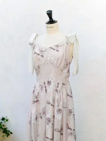 herlipto 해바라기 프린트 미디 드레스