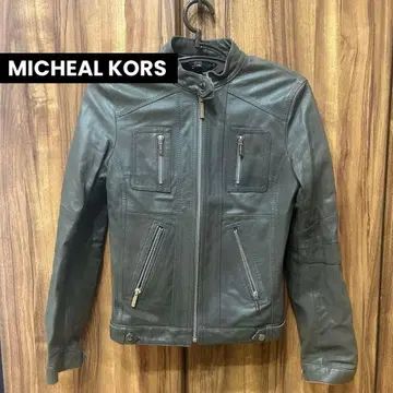 MICHAEL KORS 다크 그린 가죽 자켓 사이즈 4호