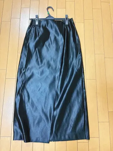 블랙 가죽 타이트 스커트