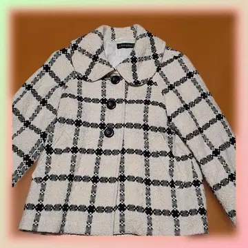 가격 대폭 인하 레스트로즈 가을/겨울 여성용 하프 코트 체크