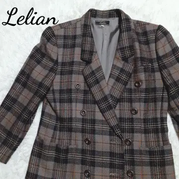 Lelian 레리안 체크 무늬 더블 브레스트 테일러드 자켓 M