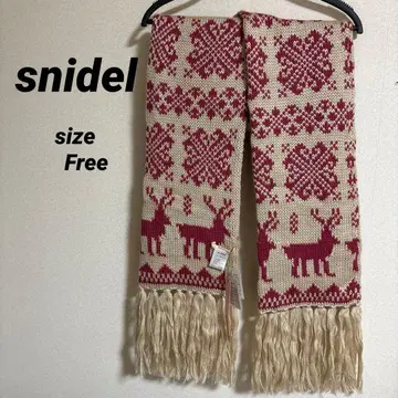 snidel 노르딕 무늬 프린지 머플러 미사용