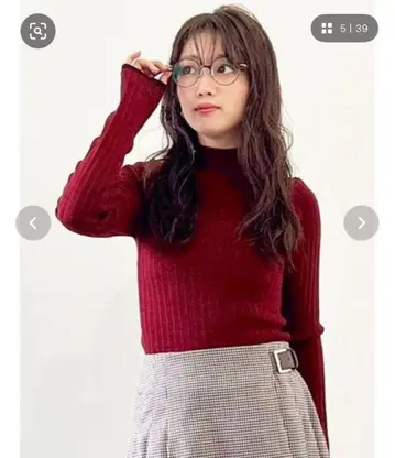 릴리 브라운 랜덤 리브라 메 니트탑 레드 블랙 세트