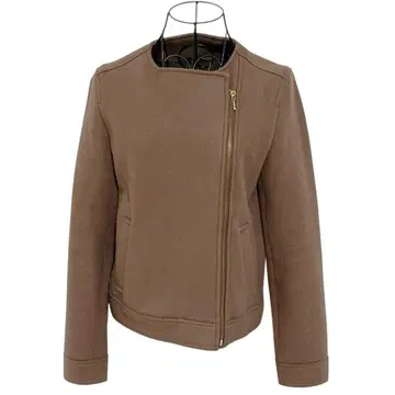 [ 부기우기 ] 브라운 노카라 자켓 골드 지퍼 size 38