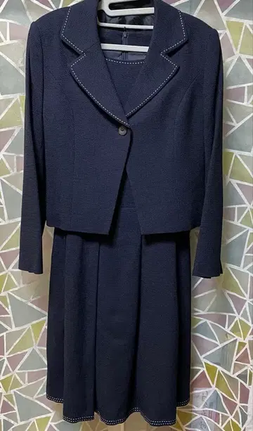 네이비 자켓 & 원피스 세트