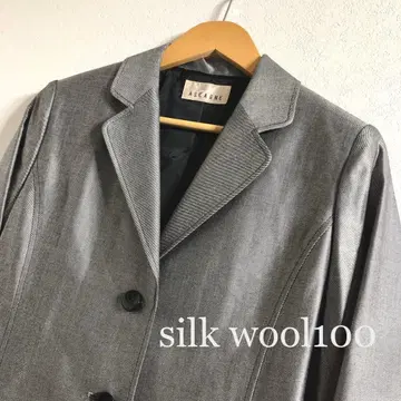 ASCAGNE 실버 테일러드 자켓 실크울