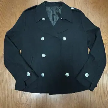 PPFM 블랙 울 피코트 실버 버튼 포함 M 사이즈