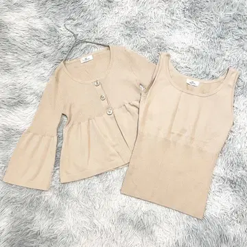 인기 비아지오 블루 [ S ] 앙상블/가디건 페플럼 탱크탑