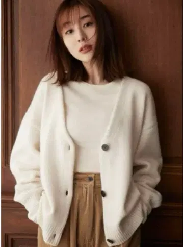 CLANE x 다나카 미나미 VNECK 백 롱 니트 가디건