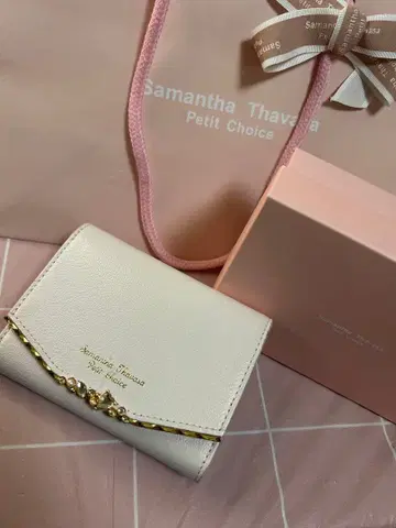 Samantha Thavasa 하트 주얼 바 3단 폴더형 지갑