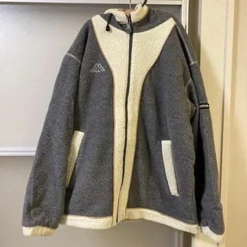 Kappa 플리스 자켓 후드 부착 그레이/아이보리