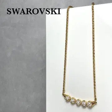 SWAROVSKI 스와로브스키 목걸이 반구체 모티브 대형 스톤 장식