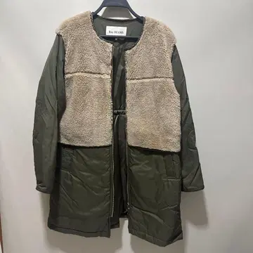 Ray BEAMS 보아 절개 지퍼 코트 사이즈 0 올리브