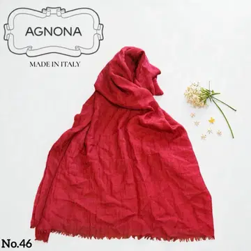 새상품급 AGNONA 아뇨나 스톨 대형 다크 레드 계열