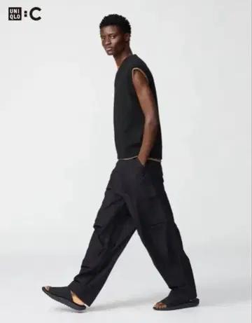 UNIQLO:C 와이드 핏 카고 팬츠 블랙 M
