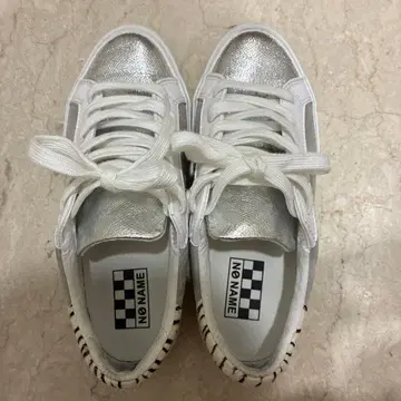NO NAME 레이스업 스니커즈 실버