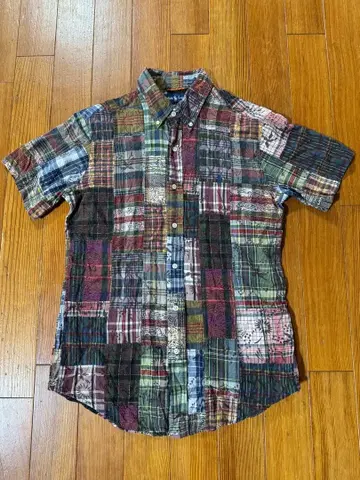 패치워크 체크 무늬 반팔 셔츠 POLO