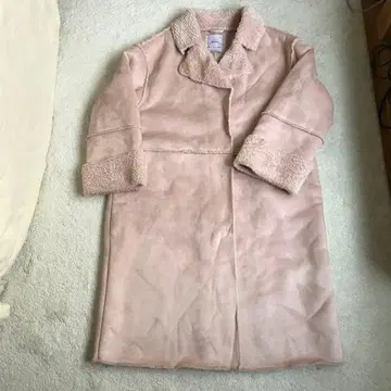 Bershka 핑크 페이크 무스탕 롱 코트