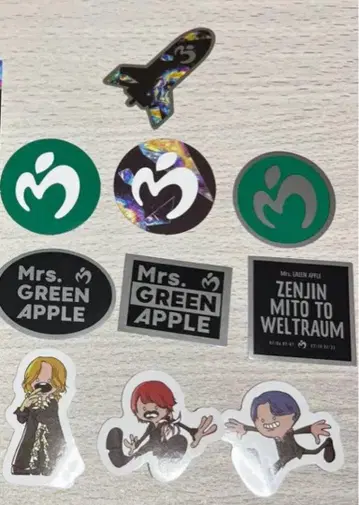 Mrs. GREEN APPLE 젠진플레이크 스티커 10개 세트