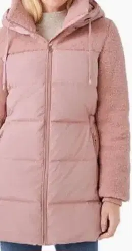 케이트 스페이드 뉴욕 후드 부착 핑크 다운 자켓