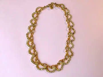 빈티지 70년대 큐빅 목걸이 포멀 드레스용