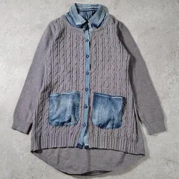 [ 새상품급 ] Sawa a la mode 사와 데님 니트 가디건 F