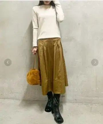 [ Mila Owen ] 총알 니트 턱 스커트 도킹 원피스