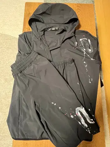 no id 셋업 블루종 팬츠 페인트 가공