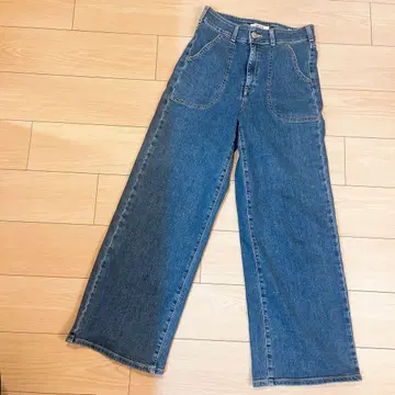 일본제 SOMETHING 와이드 팬츠 데님 LISA 레이스업