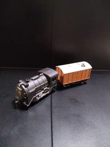 [모타차] 캡슐 프라레일 D51 증기기관차+지붕 있는 화차 (모타차)