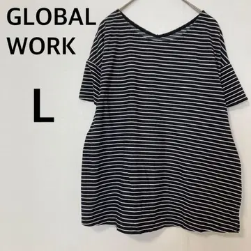 글로벌 워크 반팔 보더 셔츠 [ L ] 티셔츠 심플