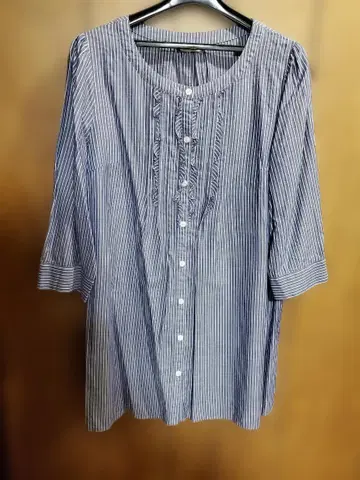 로즈 티아라 스트라이프 프릴 셔츠