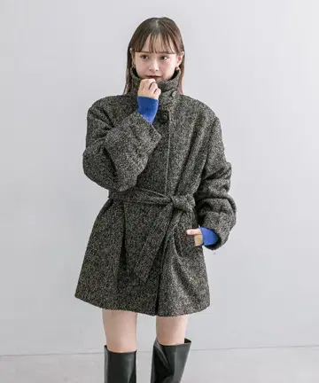 mystic 자카드 미들 코트