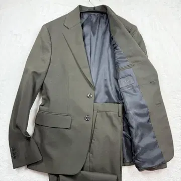 미사용 ZARA 수트 셋업 캐주얼 44 다크 그린