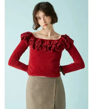 몰 프릴 니트탑 릴리 브라운